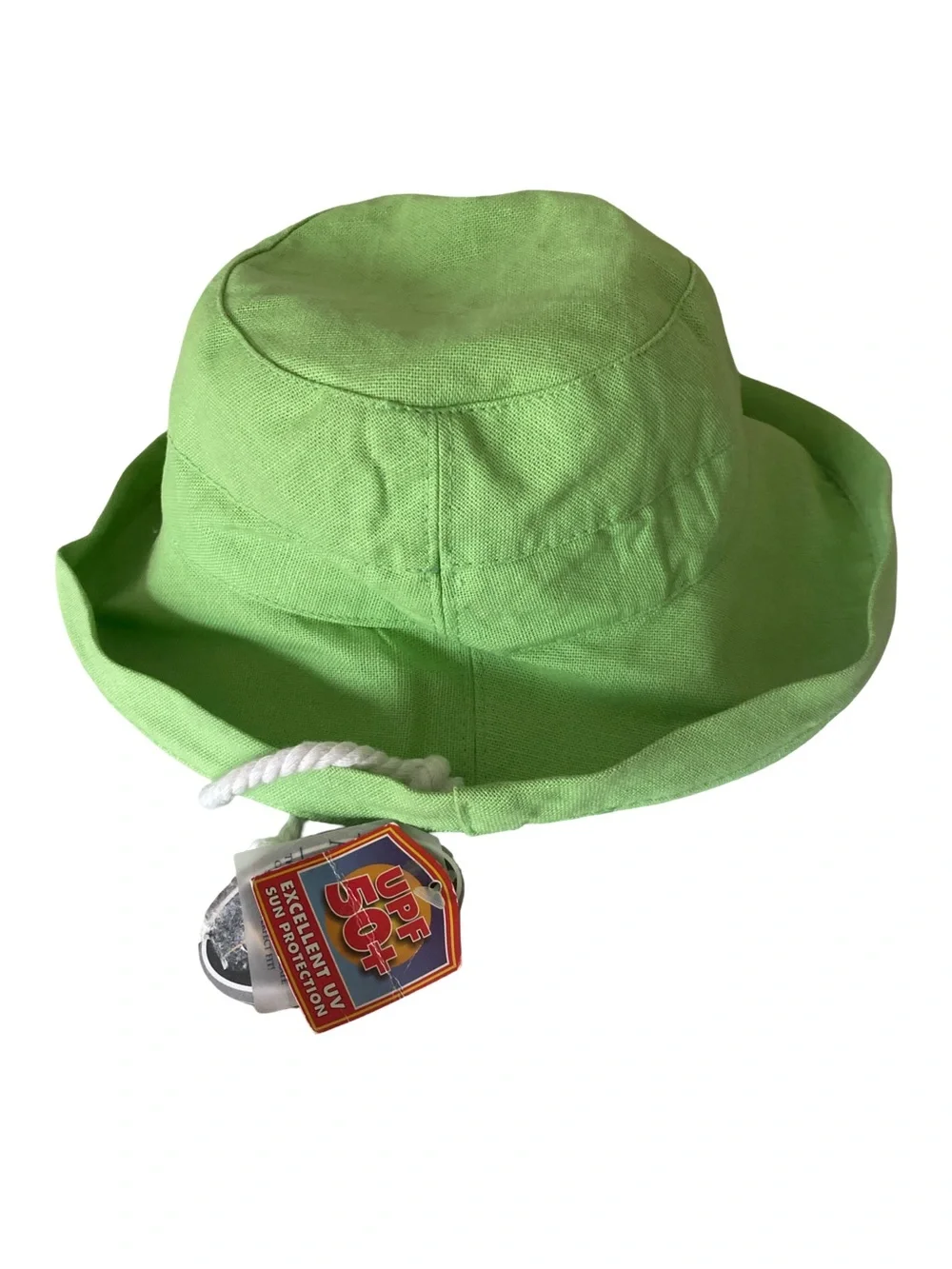Scala Lime Green Sun Hat with Rope Detail -adjustable size